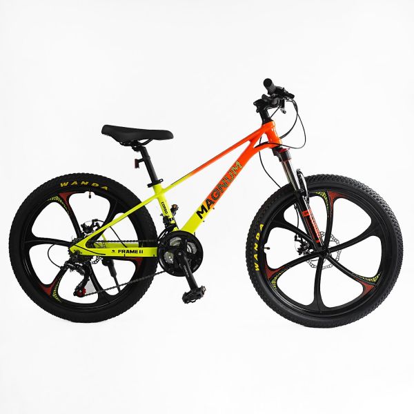 Велоcипед Спортивний Corso «MAGNUM» 24" дюймів MN-24821 (1) рама магнієва 11’’, обладнання Shimano 21 швидкість, зібран на 75%