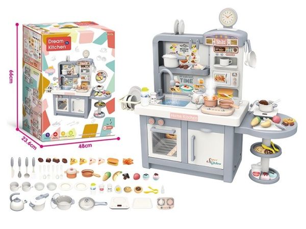 Кухня 100 T-3 (4) звук, музика, підсвічування, парогенератор, мийка з подачею води, посуд, прилади, продукти, в коробці