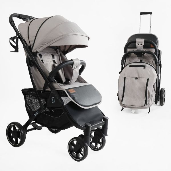 Дитяча прогулянкова Коляска JOY "Livvi" (LV-09257) сіра, футкавер, підсклянник, телескопічна ручка