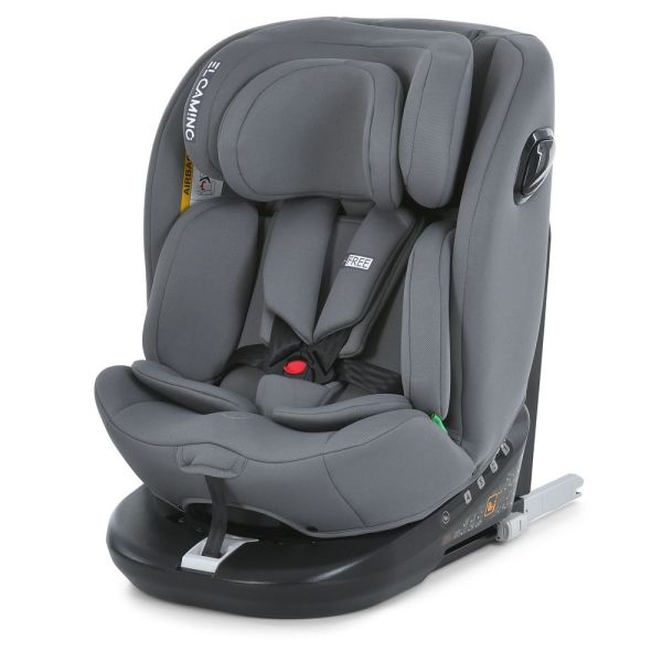 Дитяче автокрісло El Camino i-Free (ME 1187 Shadow Gray) i-Size R129, фаза 1,2 (40-150 см) top tether, isofix