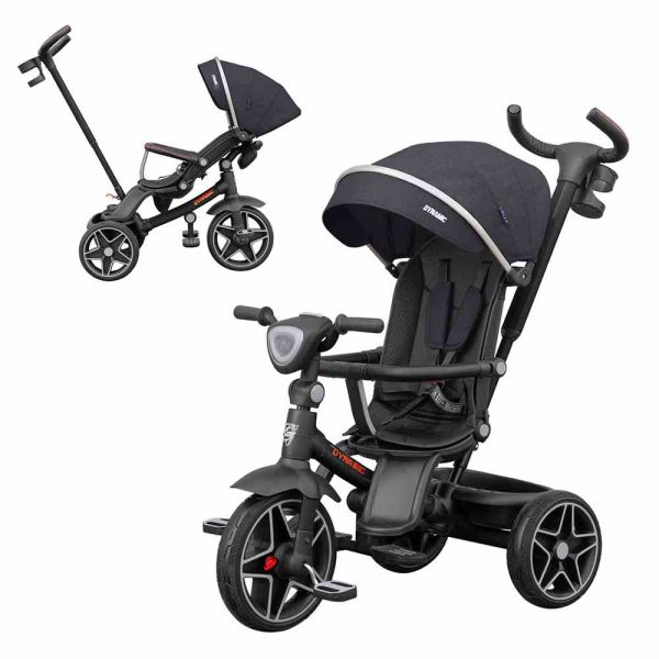 Дитячий триколісний Велосипед TILLY DYNAMIC (T-3810 BLACK) поворотне сидіння, складне кермо