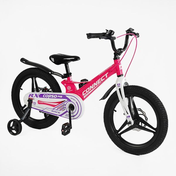 Велосипед 18" дюймів 2-х колісний Corso «CONNECT» MG-18359 (1) МАГНІЄВА РАМА, ЛИТІ ДИСКИ, ДИСКОВІ ГАЛЬМА, зібран на 75%