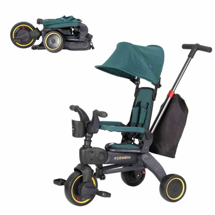Дитячий триколісний Велосипед TILLY COMBI (T-392 GREEN) знімна батьківська ручка