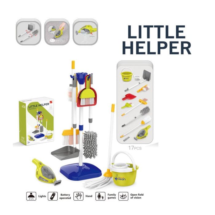 Дитячий Набір для прибирання (667-73) пилосос на батарейках, 17 елементів