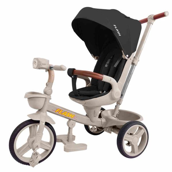 Дитячий Велосипед триколісний TILLY FLASH (T-3812 DARK GREY) складний руль