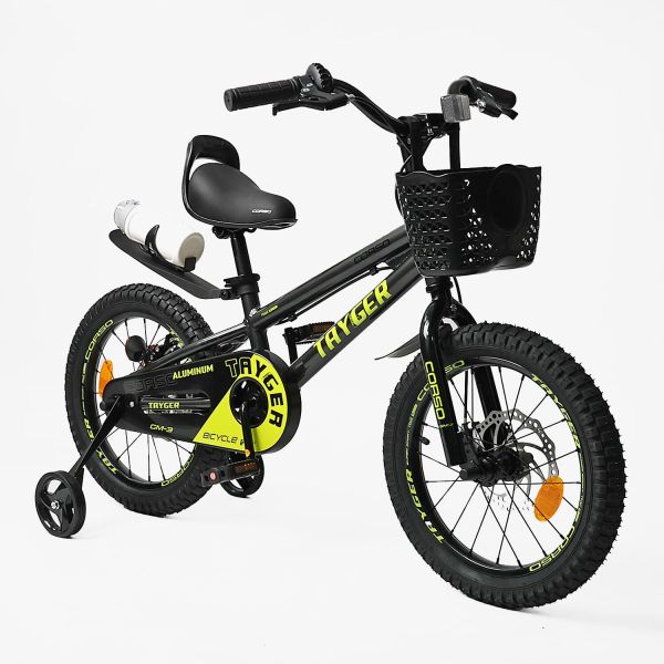 Дитячий двохколісний Велосипед CORSO "TAYGER" 16 дюймів (TG-70411) дод. колеса, дзвоник, бутилочка