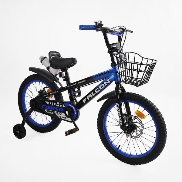 Велосипед двохколісний "Corso Falcon" 18 дюймів (FL-18020) дод. колеса, дзвінок, бутилочка, корзинка