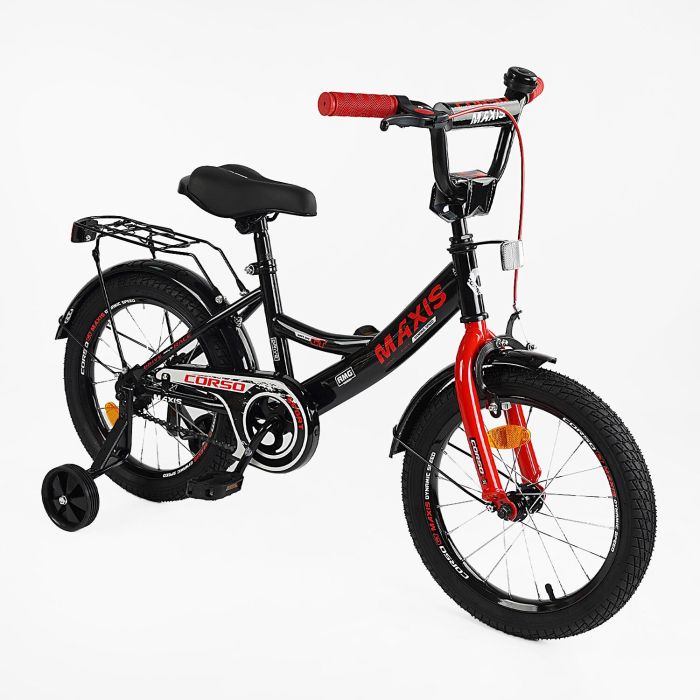 Велосипед 16" дюймів 2-х колісний "CORSO" MAXIS CL-16031 (1) ручне гальмо, дзвіночок, сидіння з ручкою, додаткові колеса, ЗІБРАНИЙ НА 75%, в коробці